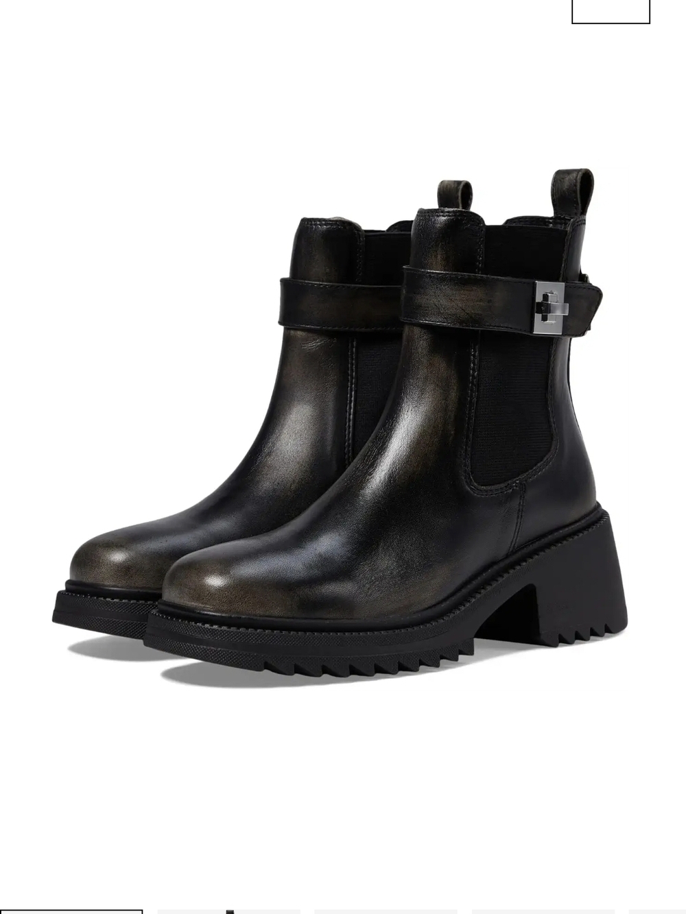 STEVE MADDEN Vintage Distressed Leather Chelsea Lug Boots